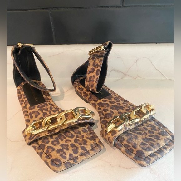 Good American Ankle Strap Sandals Leopard size 7​​ - Picture 2 of 6
